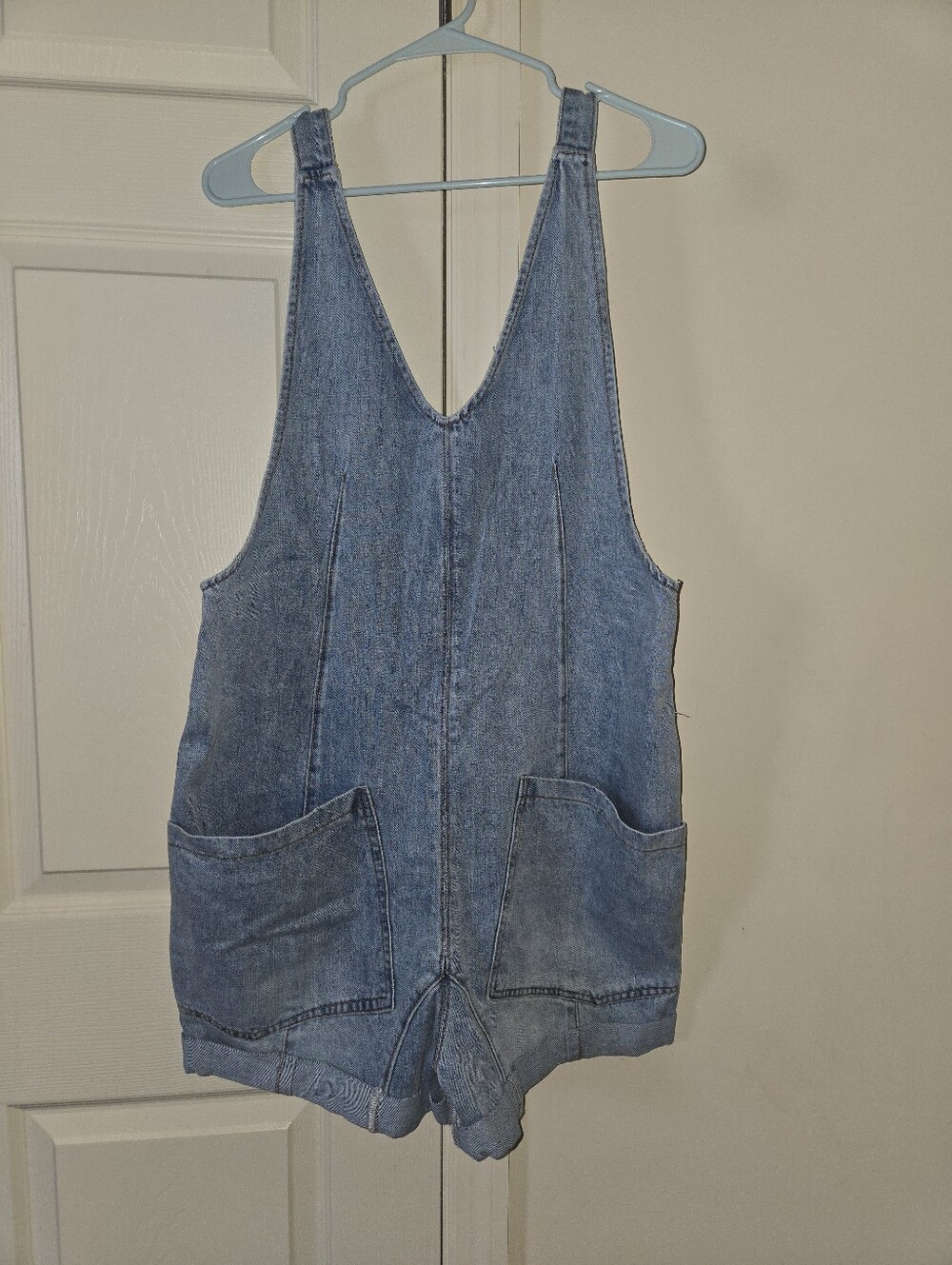 Zenana Light Wash Denim Romper - Picture 6 of 9